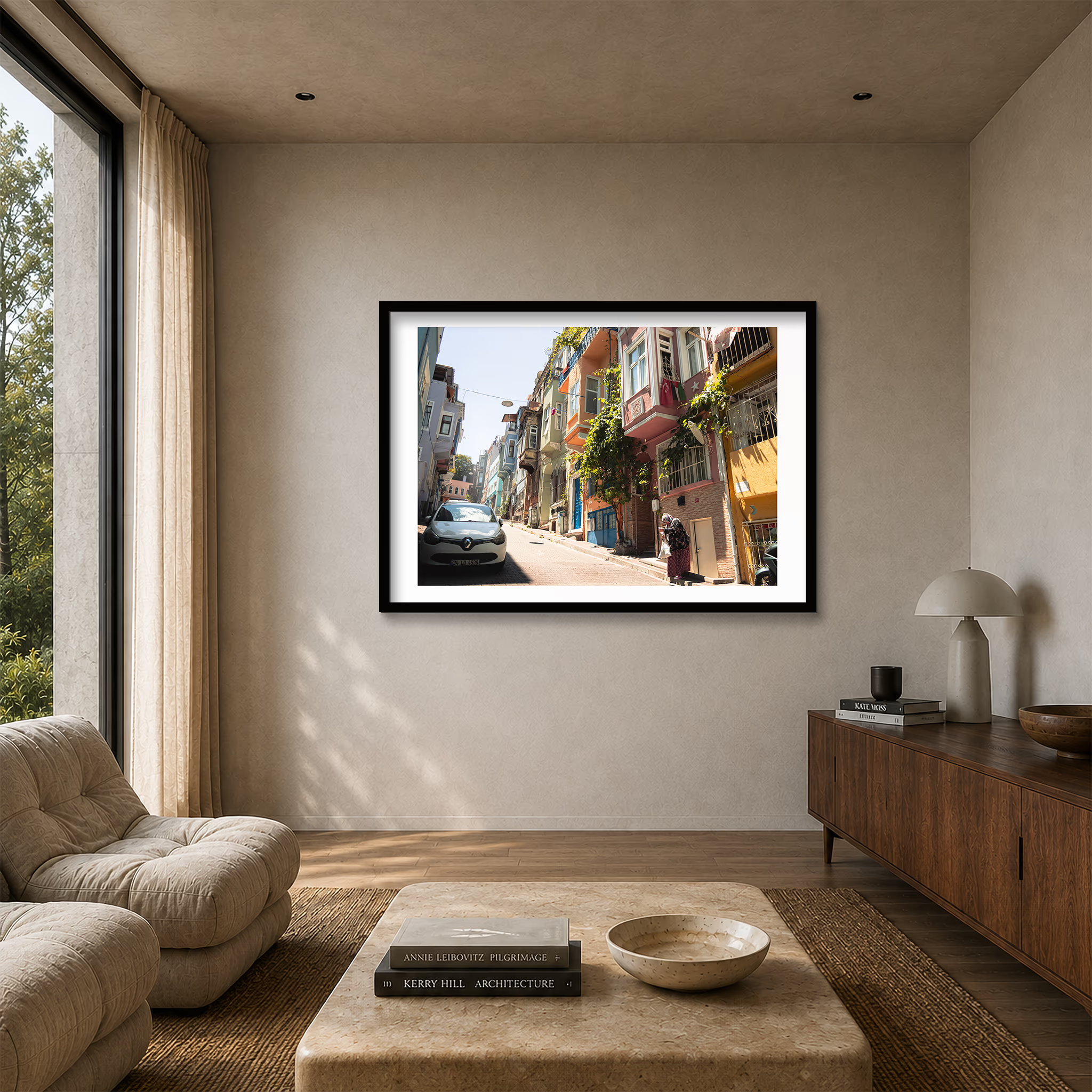 Framed Balat fine art print displayed in a neutral contemporary interior with natural light.